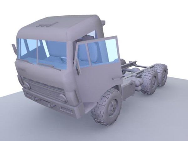 russian kamaz 6x6 truck 3d model - Kamaz 6x6 by Ruski_xx