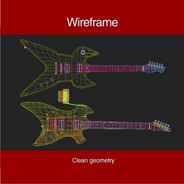 electric guitar modeled 3d model - Electric guitar 3D model by Zigzain