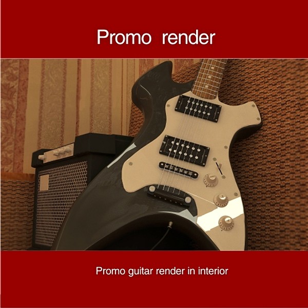 electric guitar modeled 3d model - Electric guitar 3D model by Zigzain