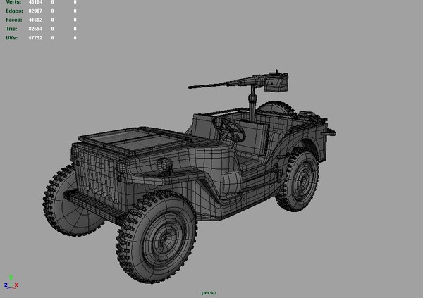 willy jeep ww2 3d model - Willys Jeep WW2 by robman88