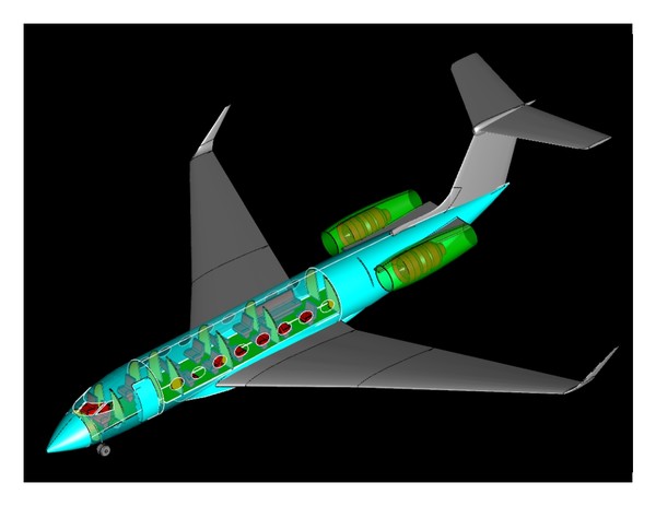 gulfstream g650 3d model - Gulfstream G650(rev).sat or .stp or .3dm or .dwgAssembly by RodgerSaintJohn