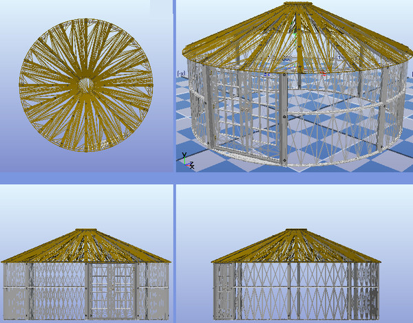 3d model yurt shelter resort green house - Mongolian Resort Yurt House Cabin Resort GAZEBO Shelter by 3D MECHANICAL ENCYCLOPEDIA