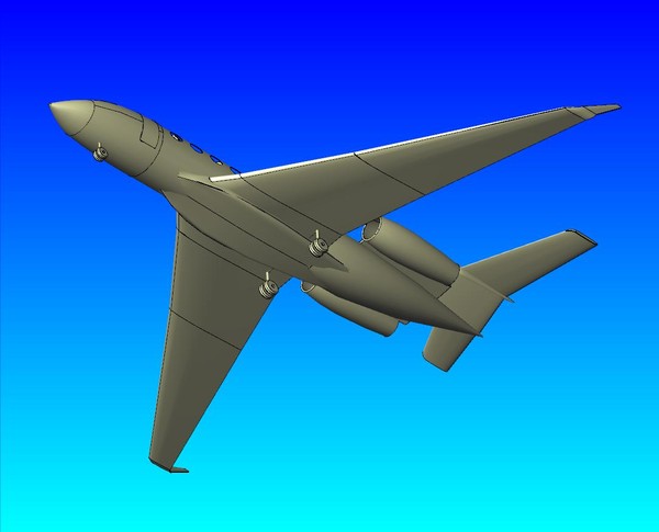 gulfstream g650 3d model - Gulfstream G650(rev).sat or .stp or .3dm or .dwgAssembly by RodgerSaintJohn