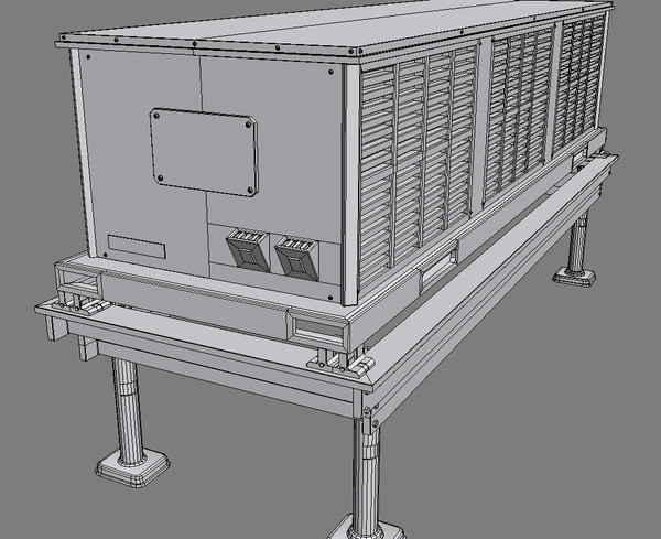 3d model hvac rooftop cooling unit - HVAC Rooftop Cooling Unit 2 by Redafvir