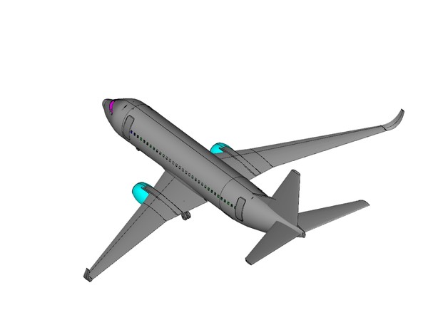 c-40a sat skp sketchup 3d dxf - C-40A Transport.7z (sat) or dwg or dxf or SketchUp .skp by RodgerSaintJohn