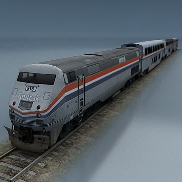 train 3d max - amtrak by StepanProkop