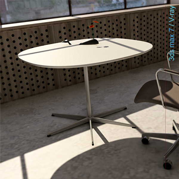 arne jacobsen tables dxf - super-circular 6 star leg by lajhar