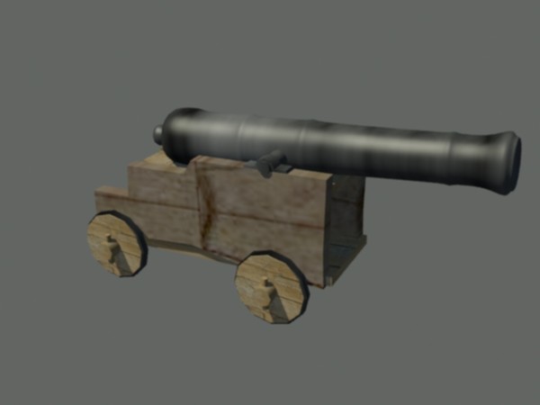 cannon 10 lb gun 3d max - 10 lb.broadside gun.max by Animation Anchor Line