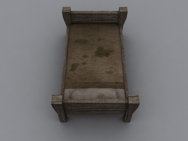 medieval bed obj - Old Medieval Bed by Game Model Creations