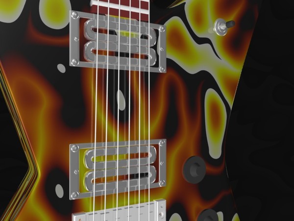 guitar electric 3ds - Electric Guitar DTT by EzGraphs