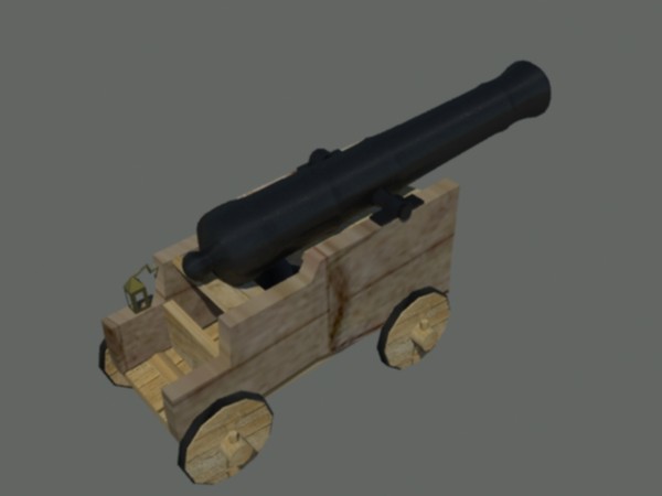 cannon 10 lb gun 3d max - 10 lb.broadside gun.max by Animation Anchor Line