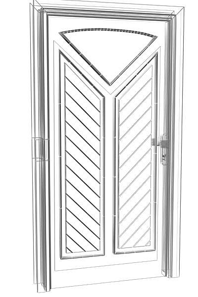 simple woody door 3d model - Woody Door by MSaatchi