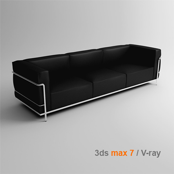 le corbusier 3 3d max - lc3 3 seats by lajhar