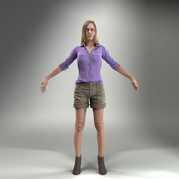 body rigged skin 3d model - CWom0003-HD2-CS... by axyzdesign