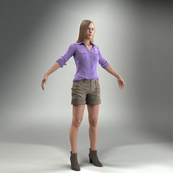 body rigged skin 3d model - CWom0003-HD2-CS... by axyzdesign