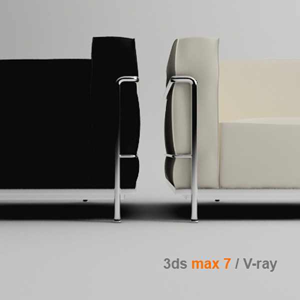 le corbusier 3 3d max - lc3 3 seats by lajhar