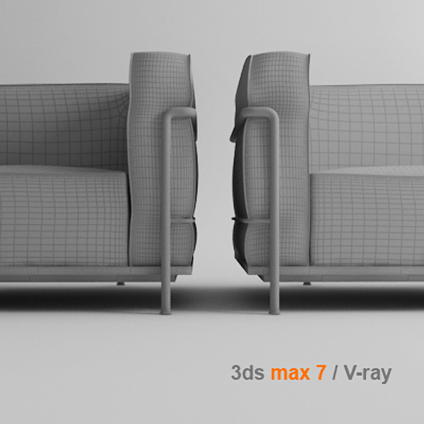 le corbusier 3 3d max - lc3 3 seats by lajhar