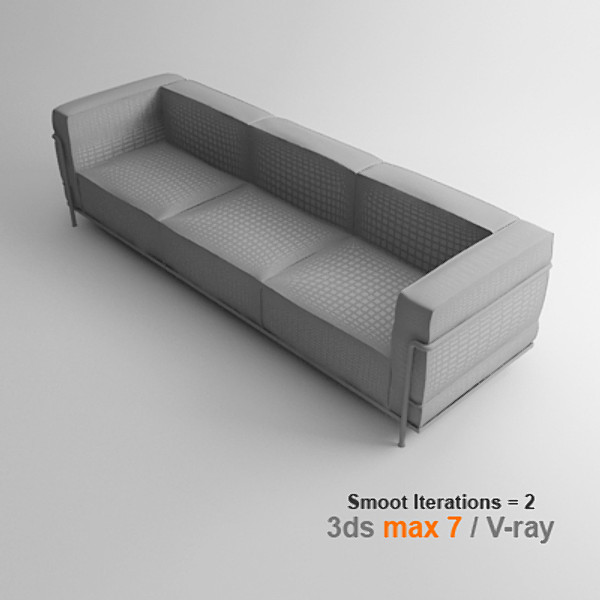 le corbusier 3 3d max - lc3 3 seats by lajhar