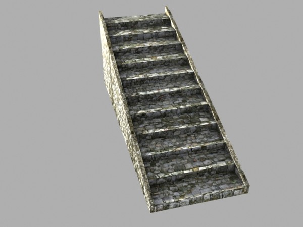 3d medieval stairs - Medieval Brick Stairs by Game Model Creations