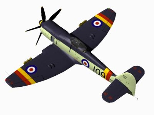 3d hawker sea fury fighters - Hawker Sea Fury FB11... by pbratt