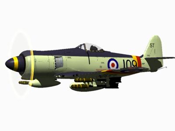 3d model hawker sea fury fighters - Hawker Sea Fury FB11 by pbratt