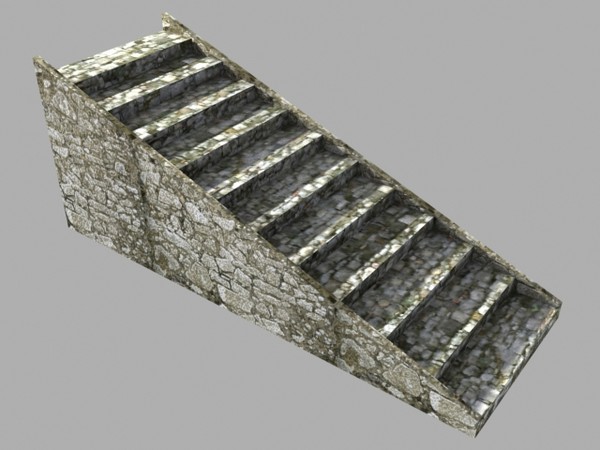 3d medieval stairs - Medieval Brick Stairs by Game Model Creations