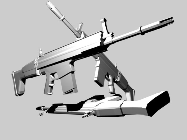 fn-scar-h assault rifle 3ds free - FN-SCAR-H Model (Low Quality) by ChrisStolze