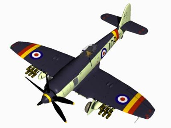 3d model hawker sea fury fighters - Hawker Sea Fury FB11 by pbratt