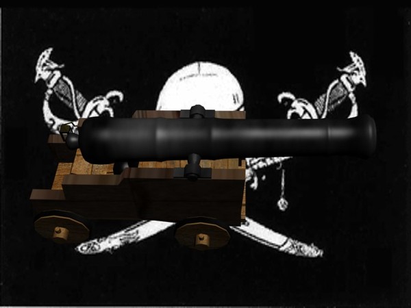 cannon 10 lb gun 3d max - 10 lb.broadside gun.max by Animation Anchor Line