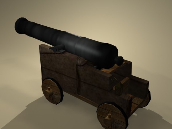 cannon 10 lb gun 3d max - 10 lb.broadside gun.max by Animation Anchor Line