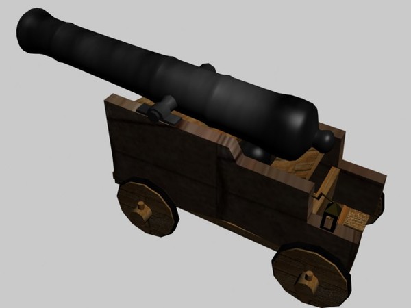 cannon 10 lb gun 3d max - 10 lb.broadside gun.max by Animation Anchor Line