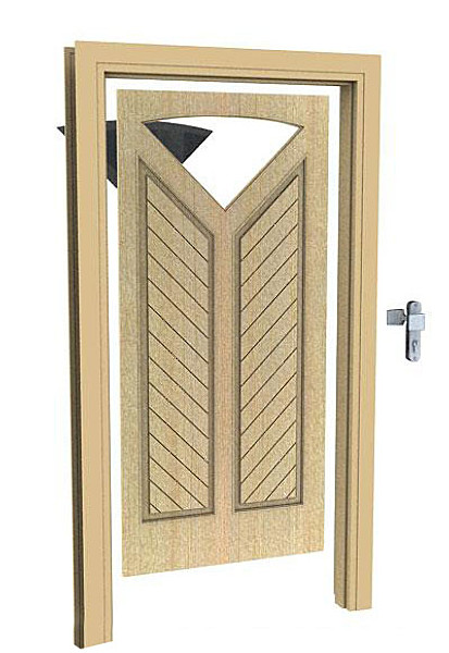 simple woody door 3d model - Woody Door by MSaatchi