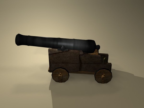 cannon 10 lb gun 3d max - 10 lb.broadside gun.max by Animation Anchor Line