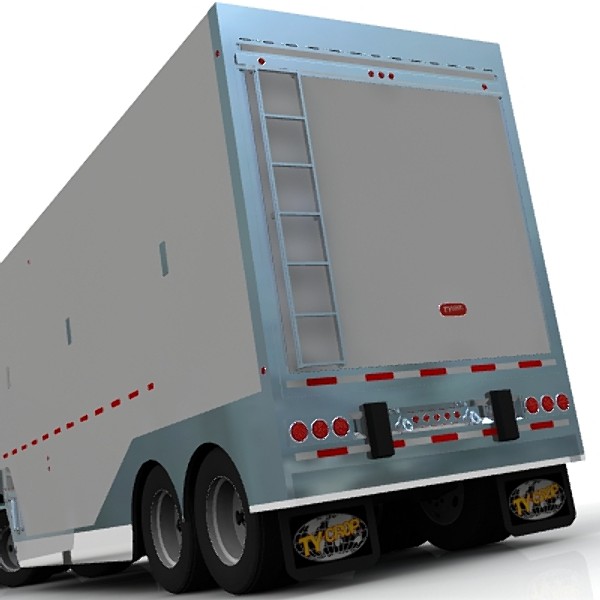 chip van b-train 3d model - Tycrop Chip van B-train trailers by bansheewoj