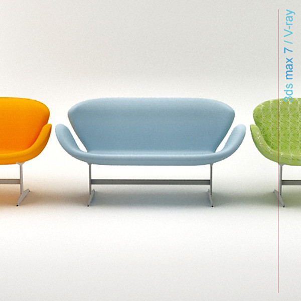 design swan obj - swan sofa by lajhar