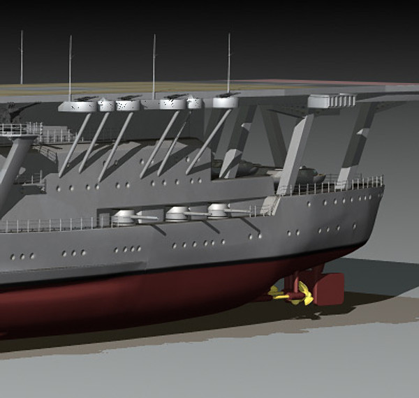 3d model akagi aircraft carrier japanese - Akagi WW2 Japanese aircraft carrier (1935-1942) by earth art