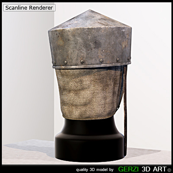 3d max medieval pot helm helmets - Pot Helm by Gerzi 3D ART