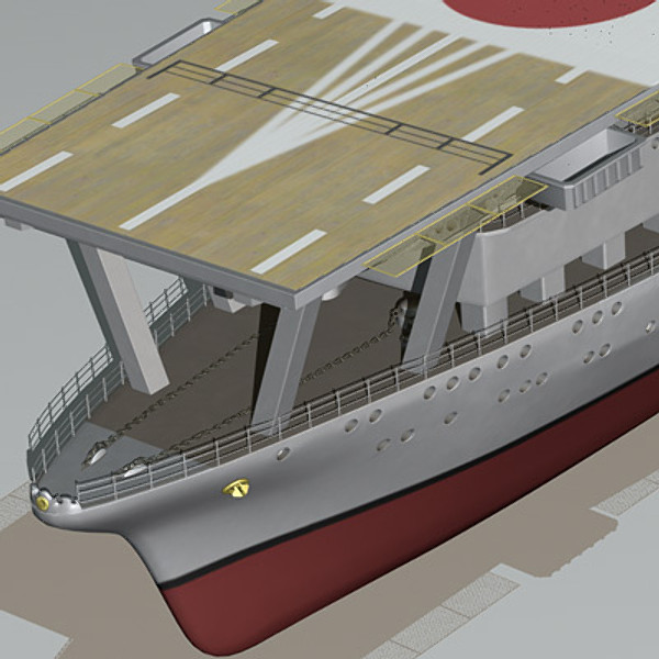 3d model akagi aircraft carrier japanese - Akagi WW2 Japanese aircraft carrier (1935-1942) by earth art