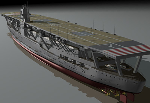 3d model akagi aircraft carrier japanese - Akagi WW2 Japanese aircraft carrier (1935-1942) by earth art