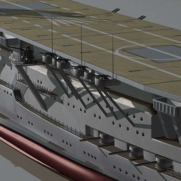 3d model akagi aircraft carrier japanese - Akagi WW2 Japanese aircraft carrier (1935-1942) by earth art