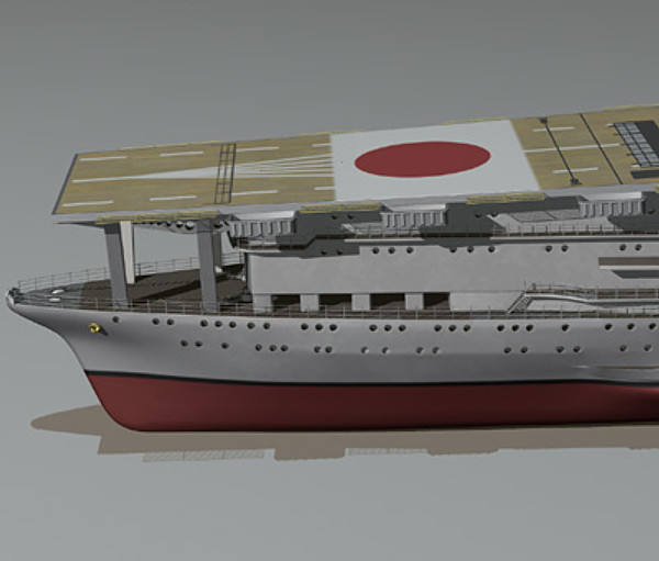 3d model akagi aircraft carrier japanese - Akagi WW2 Japanese aircraft carrier (1935-1942) by earth art
