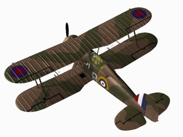 3d model gloster gladiator fighter - Gloster Gladiator MKII by pbratt