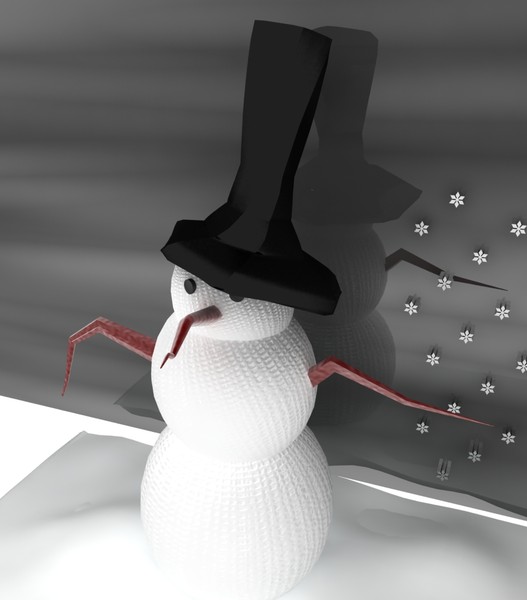 3d model snow man scene - Snow man scene by Reubben