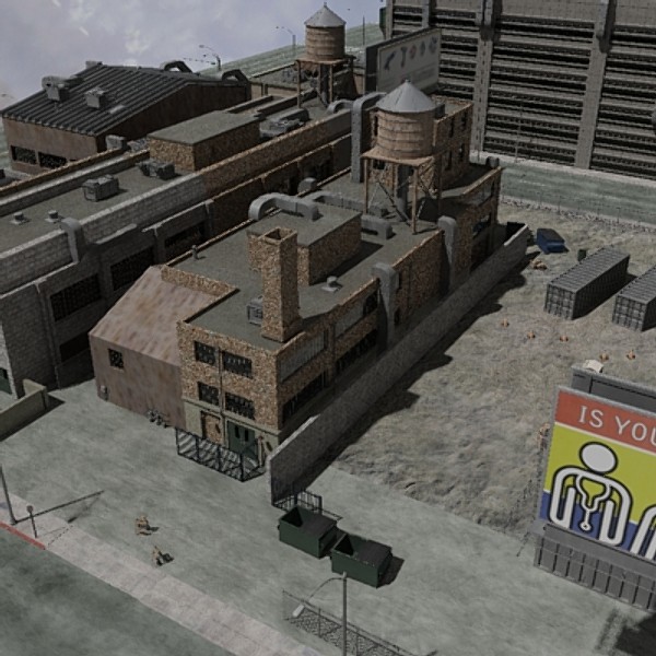 industrial city block 3d model - High Res Industrial City Block by dastolidigital