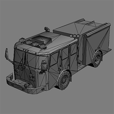 ready truck 3d model - Fire trucks collection... by GameArt3D
