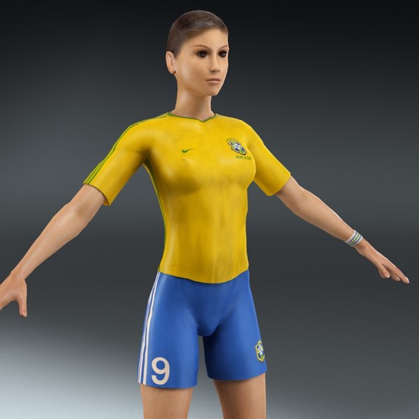 female football player rigged 3d model - Football Rigged Female A... by ES3DStudios