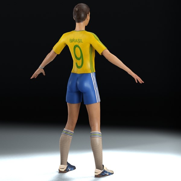 female football player rigged 3d model - Football Rigged Female A... by ES3DStudios