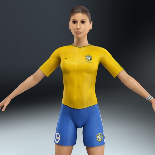 female football player rigged 3d model - Football Rigged Female A... by ES3DStudios