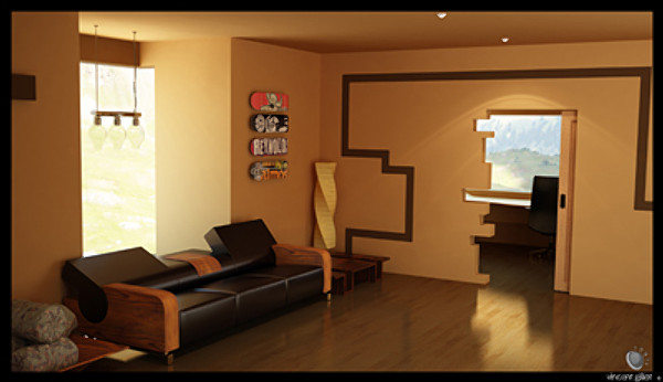 3d model of v-ray modern interior - Tyi House by SuIXo