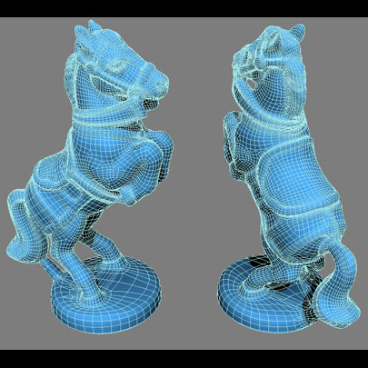 3d chess figures horse - Antique Chess Horse by ink3d